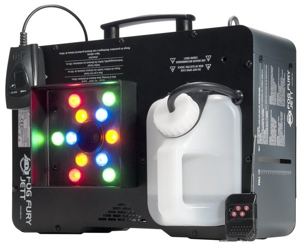 FOG823 FOG FURY JETT, HIGH VELOCITY FOG MACHINE  MIXES COLORS INTO FOG FROM 12X3 WATT RGBA LEDS